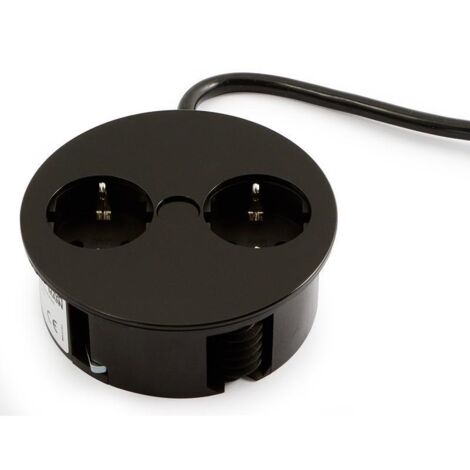 BACHMANN modulo embutir twist 2tomas negro mate , TWIST es un módulo de enchufes ideal para ambientes de oficina, cocina y hogar en general.Con un diseño compacto y de ba