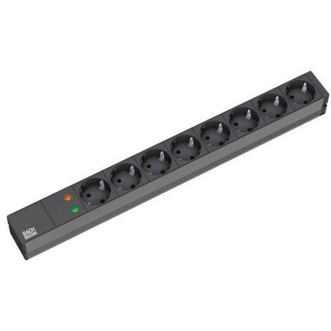 Bachmann multipresa 8 prese alluminio 2m nera 19 pollici
