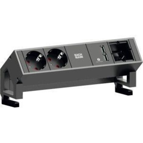 Bachmann multiprise escritorio2 cargador usb y 2 x schuko