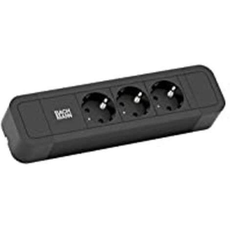 BACHMANN PRIMO 2 ALUMINIUM MEHRFACHSTECKDOSEN 3 SCHWARZ STECKDOSEN 2 M 350.007