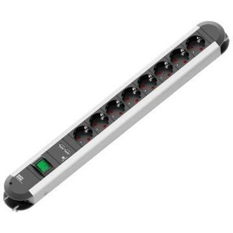 Bachmann PRIMO Interno 8AC outlet(s) 1.75m Nero, Argento prolunghe e multiple