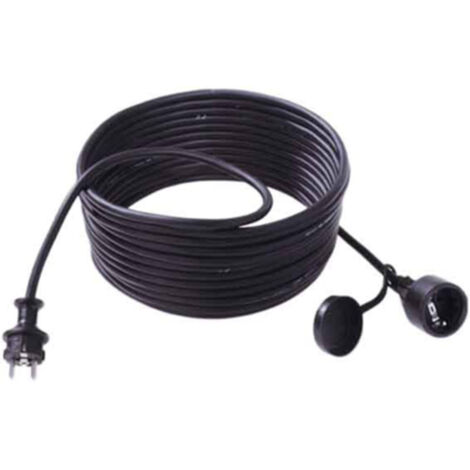 Bachmann Rallonge électrique 25m noire Schuko IP44