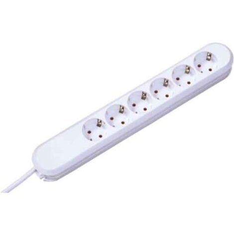 BACHMANN - REGLETA DE 6 TOMAS, CABLE DE 3 M, COLOR BLANCO
