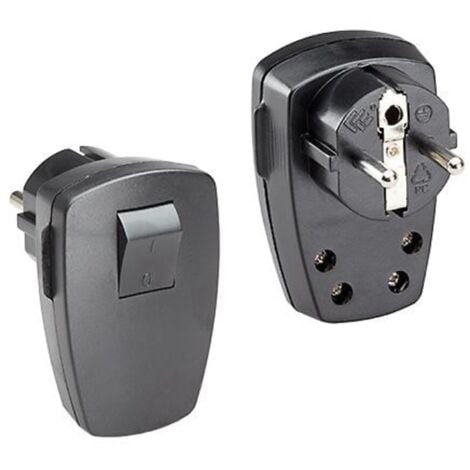 Schutzkontakt Stecker Weiß mit Schraubanschluss Stromstecker Stecker