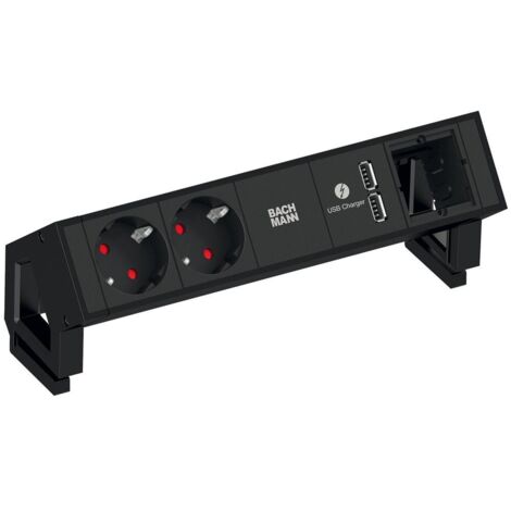 Bachmann scrivania multiprise2 caricatore usb e 2 x schuko