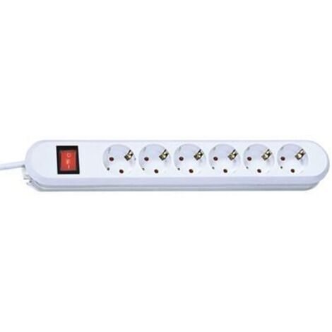 BACHMANN SMART Steckdosenleiste 6x Schutzkontakt Schalter weiss 5m