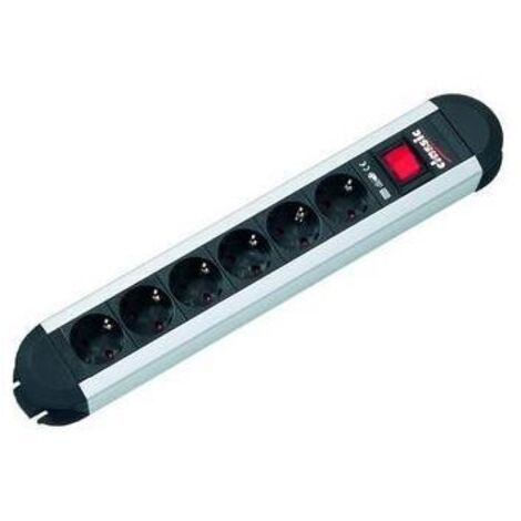 Bachmann Steckdosenleiste 6-fach schwarz 2m PRIMO 330.071 m.Ein/Aus 35° IP20 1,5qmm