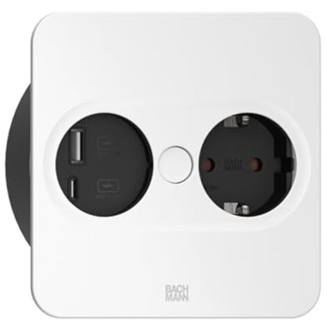 Bachmann Twist 2 prise blanche avec ports USB A/C 22W