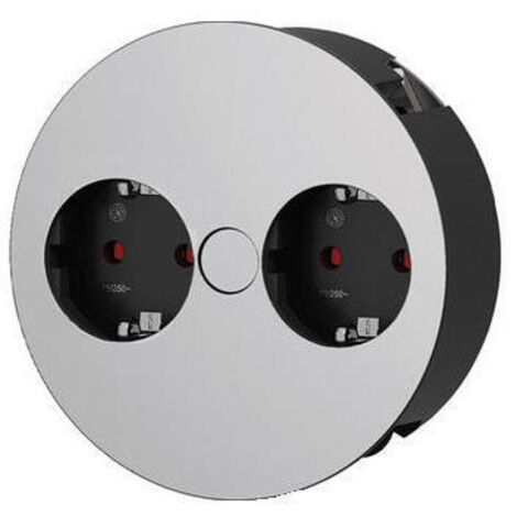 Bachmann TWIST regleta acabado cromo mate 2 enchufes Schuko