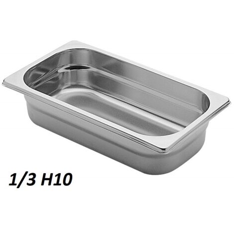 BACINELLA GASTRONOMIA INOX 18/10 AGNELLI 1/3 H100 LT 3,5 SOVRAPPONIBILE 325X175
