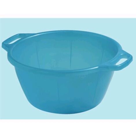 Bacinella In Plastica Tonda Con 2 Manici   30xh12cm. Lt.12 Colore Azzurro -bt30
