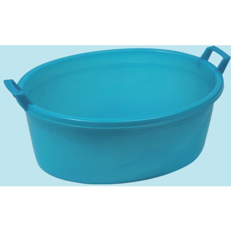 Bacinella ovale in plastica bianca per uso casalingo con due manici -50 litri