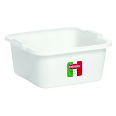 Bacinella quadra in polietilene bianca - Misure: cm.30x30x12,5 - Capacità: lt 7 - 5 pz