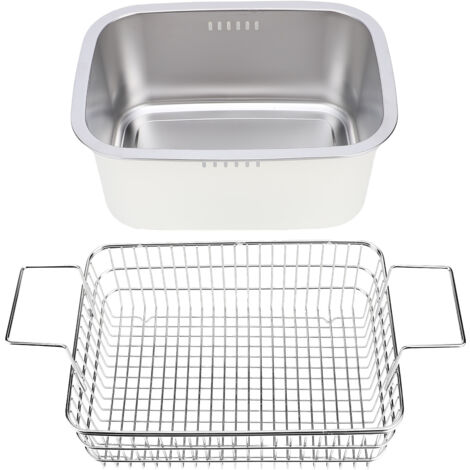 Bacino per lavare i piatti in acciaio inox 304, lavello multiuso da 7,5 litri, ampia vasca per verdure, con cestello di scolo, color crema.