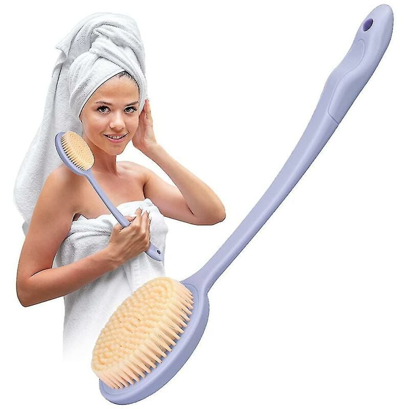 Back Brush Long Handled Bath Brush Shower Brush Back Scrubber Back Brush For Shower And Bath Wet And Dry Shower Brush (purple)