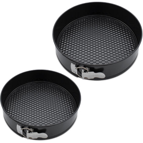 Back Springform 2er Set rund dunkelgrau PFOA-frei - 26 / 24 cm - Kuchen Backformen mit Antihaft-Beschichtung