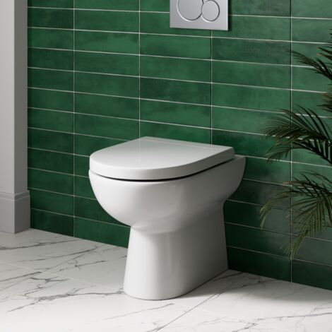 Back to Wall Toilet Pan Soft Close Seat Concealed Cistern Fix Kit