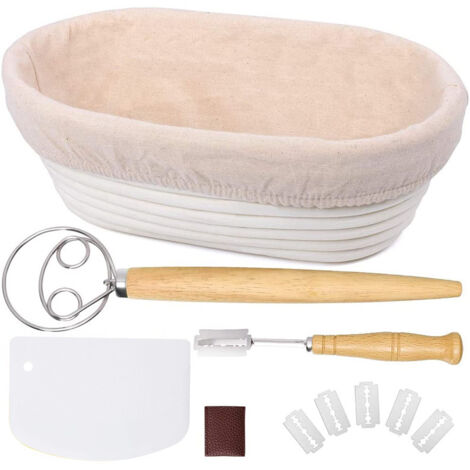 Backbesteck-Set aus rostfreiem Edelstahl – Inklusive Brotmesser, Teigschaber und Gärungsklammer in blauer Ausführung für Bäcker und Hobbyköche