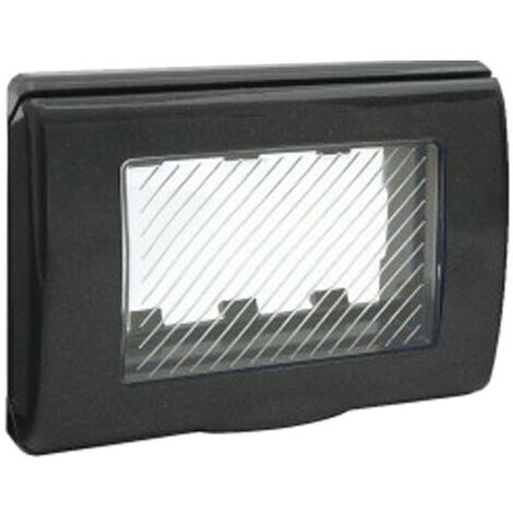 Backblech mit wasserdichtem gehäuse für Serie Ave Theorie 45 mit deckel IP55 3 Module Grau 45SP43GM