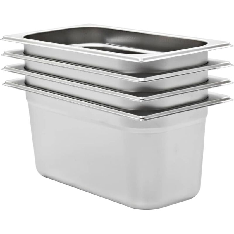 Vidaxl Gastronormbehälter 4 Stk. Gn 1/3 150 Mm Edelstahl