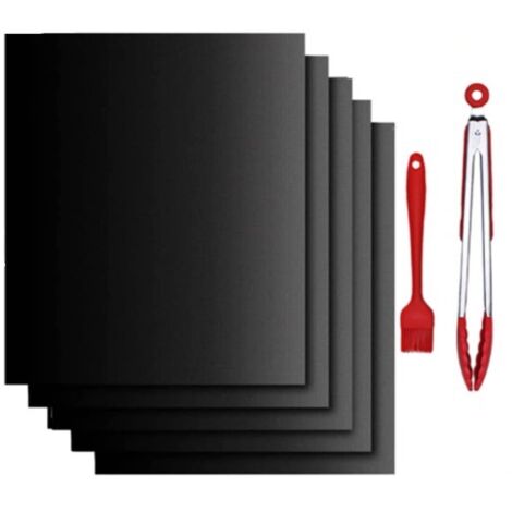 Backmatten, Backmatten-Set, Antihaft-Teflon-Backmatten für den Backofen, wiederverwendbar, leicht zu reinigen und antihaftbeschichtet, zuschneidbar (5 Stück, 40 x 50 cm x 0,2 mm)
