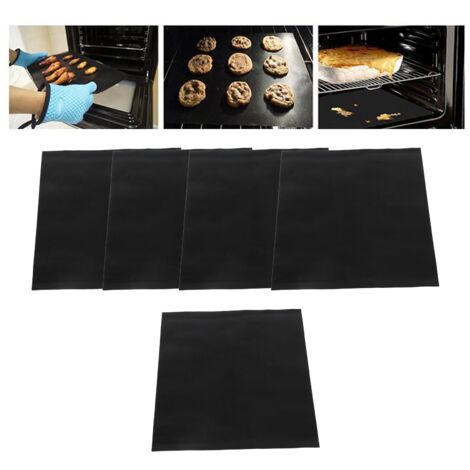 Backofenmatten-Set – 5-teiliges Set aus Fiberglas-Backmatten, antihaftbeschichtet, hitzebeständig, maschinenwaschbar – 40 x 50 cm zum Backen