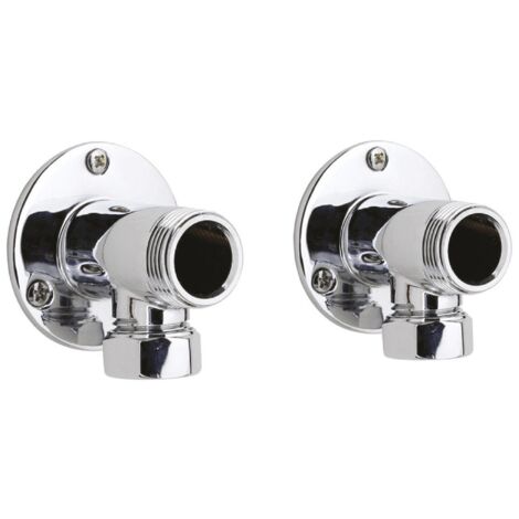Backplate Elbow Unions - Pair - Chrome