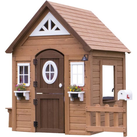 Backyard Discovery Aspen Maisonnette en Bois Maisonnette de Jardin Cabane Enfant Exterieur bois / Maisonnette Exterieur / Maisonnette de Jardin en bois / Cabane Maisonnette Cuisine et Accessoires