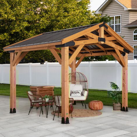 Backyard Discovery Norwood Cedar Wood Patio Gazebo 3.6 x 3.0m (12ft x 10ft)