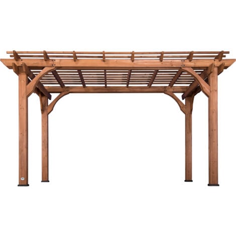 Backyard Discovery Pergola Bois, 100% Bois de Cèdre - Pergola Terrasse 305x472cm - Pergola Jardin Facile à Assembler - Pergola Autoportée au Design Luxueux, Espace intérieur 6.50m²