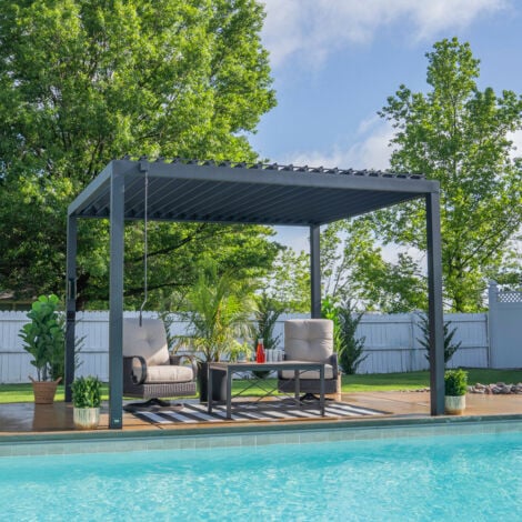 Backyard Discovery Sarasota Steel Outdoor Garden Pergola 3.7m x 3m (12ft x 10ft)