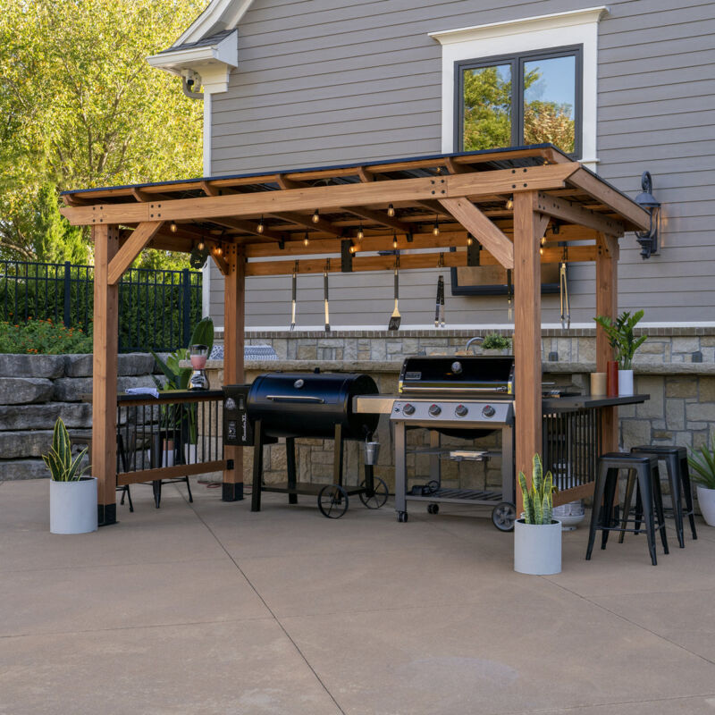 Backyard Discovery - Saxony xl 100% Cedar Wood Bbq/Grill Gazebo
