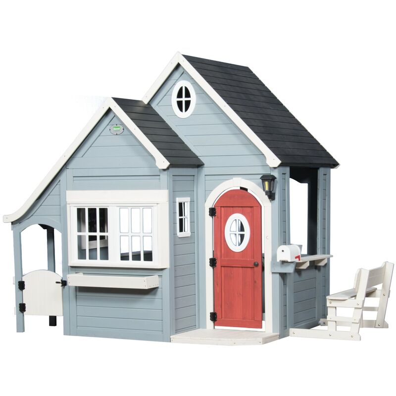 Backyard Discovery Spring Cottage maison enfant en bois | Maison de jeux pour l'extérieur / jardin | Maisonnette / Cabane de jeu avec cuisine et