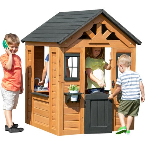 Backyard Discovery Sweetwater Maisonnette en Bois Maisonnette de Jardin Cabane Enfant Exterieur bois / Maisonnette Exterieur / Maisonnette de Jardin en bois / Cabane Maisonnette avec Cuisine