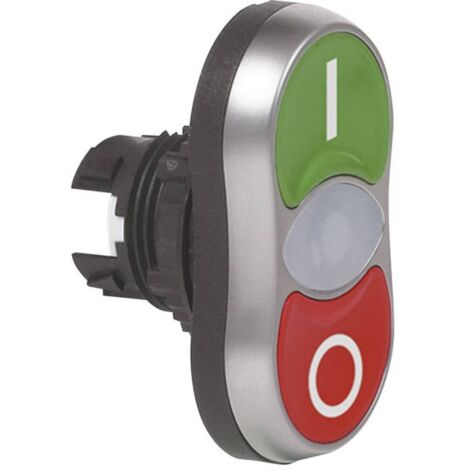 BACO BA223982 L61QB21 Pulsante doppio Anello frontale in plastica, cromato Verde, Rosso 1 pz.