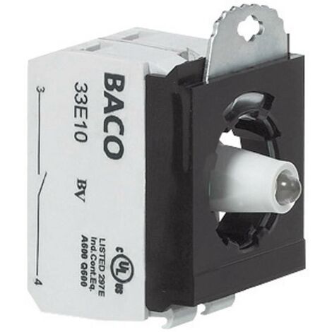 BACO BA333EAGL10 Élément de contact, Élément LED avec adaptateur de fixation 1 NO (T) vert à rappel