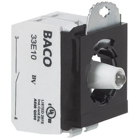 BACO BA333EAWL10 Kontaktelement, LED-Element mit Befestigungsadapter 1 Schließer Weiß tastend 24 V 1