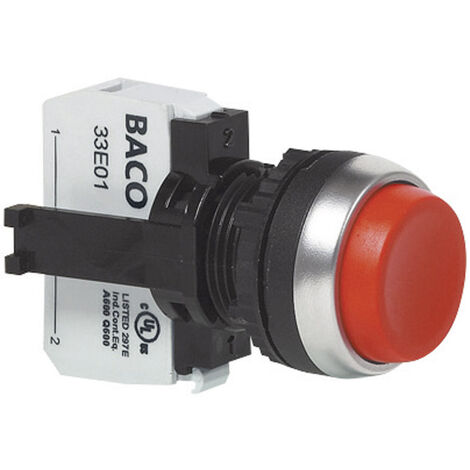 BACO BAL21AB01A L21AB01A Drucktaster Frontring Kunststoff, verchromt  Rot   1 St.
