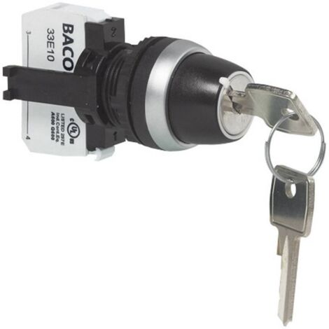 BACO BAL21LA00G L21LA00G Interruttore a chiave Anello frontale in plastica, cromato 1 x 45 ° 1 pz.