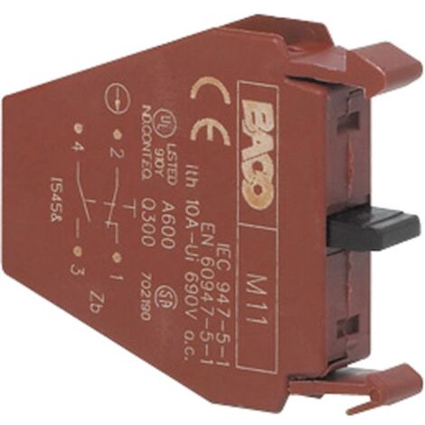 BACO LM11 Elemento di contatto 1 NC, 1 NA Momentaneo 600 V 1 pz.