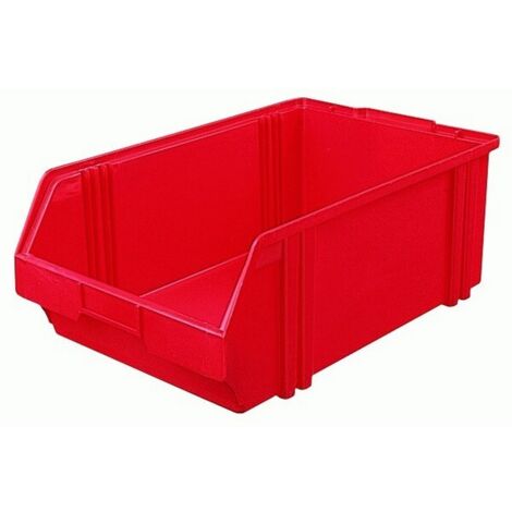 Bacs à bec, empilables, en polystyrène incassable, Taille : 1, Dimensions 500/450 x 300 x 180 mm, Couleur rouge