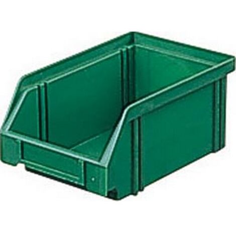Bacs à bec, empilables, en polystyrène incassable, Taille : 4, Dimensions 160/140 x 105 x 75 mm, Couleur vert