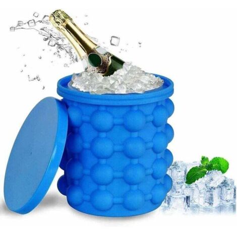 Bacs à Glaçons, Moule à Glaçon Avec Couvercle, Ice Cube Glaçon, Silicone Ice Cube Maker, Magique Seau Glacons à Glace RéUtilisable, 120 Glaçons Ronds, Pour Rafraîchir, Whisky, Cocktail,Boissons