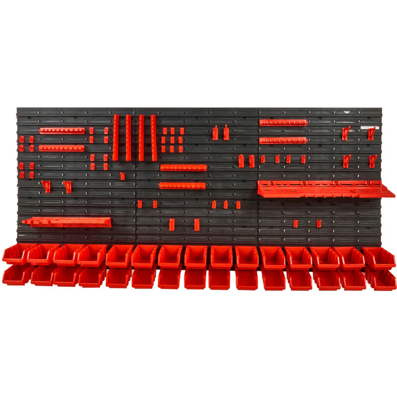 Mophorn - Bacs de rangement muraux organiseur de pièces à 30 bacs avec panneaux muraux,porte-outils et crochets,organiseur d'outils en plastique pour