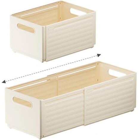 Bacs de rangement pliables, 1 paquet de boîtes extensibles en plastique pour l'organisation, réglables de 11 à 18,8 pouces, séparateurs de tiroirs pour chambre à coucher, ustensiles de cuisine, outils
