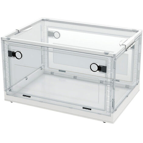 Bacs de rangement pliables avec couvercle, 40 litres – Grands contenants de rangement en plastique – pour la maison, la chambre, la cuisine, le bureau et les voyages