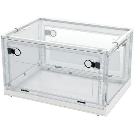 Bacs de rangement pliables avec couvercles, 40 litres - Grands bacs de rangement en plastique - Pour la maison/chambre/cuisine/bureau/voyage
