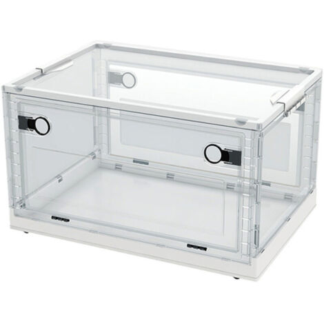 Bacs de rangement pliables avec couvercles, 40 litres - Grands bacs de rangement en plastique - Pour la maison/chambre/cuisine/bureau/voyage