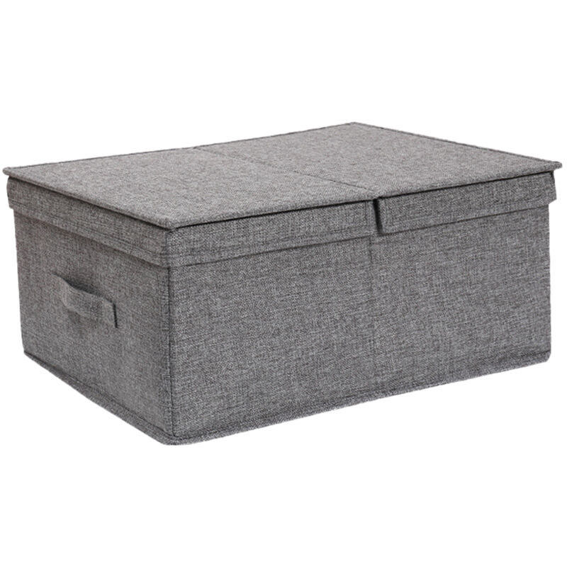 Bacs de rangement pliables pour vêtements, conteneurs de rangement avec couvercles pour l'organisation des placards (gris)