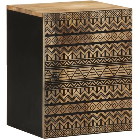 Bad-Hängeschrank Schwarz 38x33,5x48 cm Massivholz Mango vidaXL